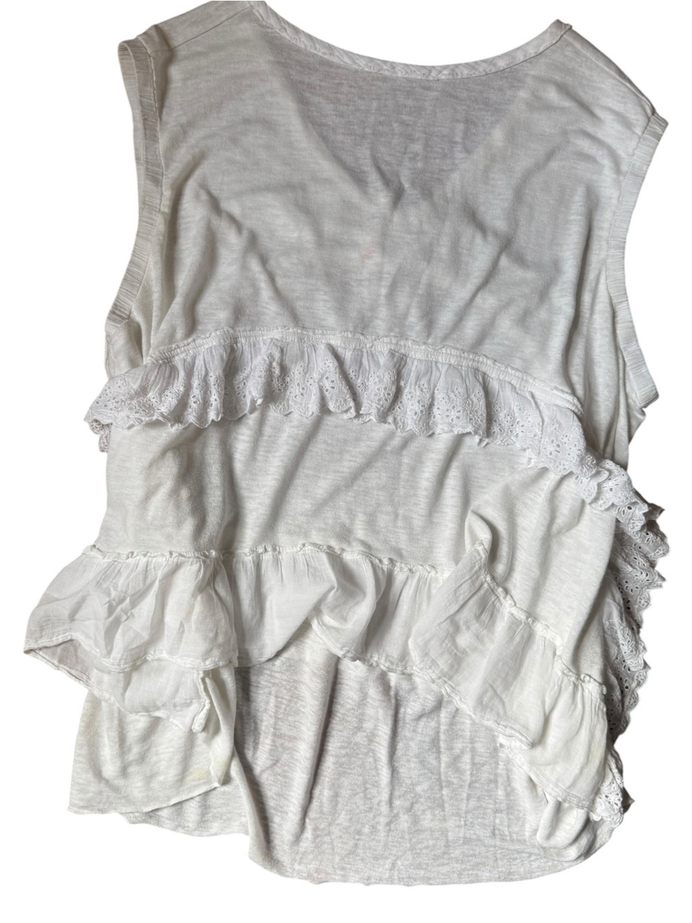 Free People Claire Tee Ruffled Sleeveless Tunic Top - Picture 5 of 8